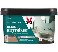 V33 Peinture Cuisine & Bain Résist' Extrême Terracotta Ombré Velours 2L | Murs, Boiseries, Radiateurs - Anti-taches - Ultra lessivable - Préserve de l'humidité - Résine d'origine végétale