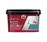 V33 Peinture de rénovation cuisine,Rénovation perfection Bleu lagon satin 2L