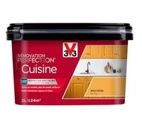 V33 Peinture de rénovation cuisine, Rénovation perfection Moutarde satin 2L