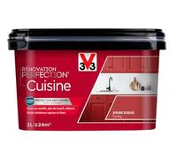 V33 Peinture de rénovation cuisine, Rénovation perfection Rouge exquis satin 2L