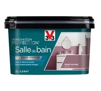 V33 Peinture de rénovation salle de bain, Rénovation perfection Prune sauvage satin 2L