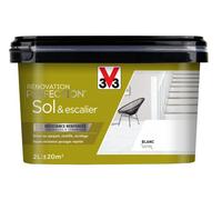 V33 Peinture de rénovation Sol & escalier, Rénovation perfection Blanc satin 2L