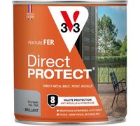 V33 Peinture fer Direct Protect - Gris galet RAL 7045 Brillant - 0,5L