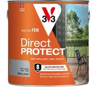 V33 Peinture fer Direct Protect - Gris galet RAL 7045 Brillant - 2L