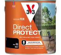 V33 Peinture fer Direct Protect - Noir RAL 9005 Mat - 2L
