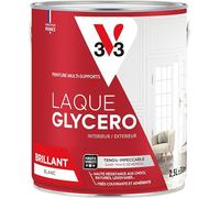 V33 Peinture glycéro blanche multi-supports brillante, BLANC GLYCERO 2,5L