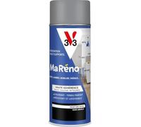 V33 Peinture Intérieure Ma Réno - Aérosol - Noir Absolu Satin 400ml | Multi-Supports - Rénovation - Sous-Couche intégrée - Résistant et Lessivable - Couvrant
