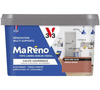 V33 Peinture Intérieure Multi-Supports Ma Réno Argile Rouge Satin 0,5L | Multi-Supports - Rénovation - Sous-Couche intégrée - Résistant et Lessivable - Couvrant
