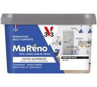 V33 Peinture Intérieure Multi-Supports Ma Réno Blanc Satin 0,5L | Multi-Supports - Rénovation - Sous-Couche intégrée - Résistant et Lessivable - Couvrant