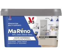 V33 Peinture Intérieure Multi-Supports Ma Réno Chanvre Satin 0,5L | Multi-Supports - Rénovation - Sous-Couche intégrée - Résistant et Lessivable - Couvrant