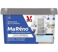 V33 Peinture Intérieure Multi-Supports Ma Réno Ciel d'Eté Satin 0,5L | Multi-Supports - Rénovation - Sous-Couche intégrée - Résistant et Lessivable - Couvrant