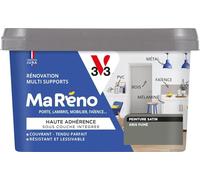 V33 Peinture Intérieure Multi-Supports Ma Réno Gris Fumé Satin 0,5L | Multi-Supports - Rénovation - Sous-Couche intégrée - Résistant et Lessivable - Couvrant