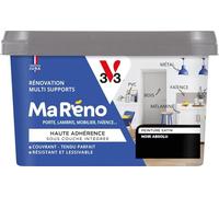 V33 Peinture Intérieure Multi-Supports Ma Réno Noir Absolu Satin 0,5L | Multi-Supports - Rénovation - Sous-Couche intégrée - Résistant et Lessivable - Couvrant
