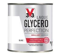 Laque Glycero - V33 - Blanc Brillant - 0,5L - Monocouche - Intérieur/Extérieur