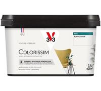 V33 Peinture multi-supports Colorissim® Blanc grisé Mat 2,5L | Peinture Murs Boiseries Radiateurs, Ultra-couvrant, Toutes pièces, Lessivale, Qualité de l'air intérieur