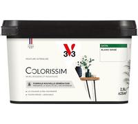 V33 Peinture multi-supports Colorissim® Blanc grisé satin 2,5L | Peinture Murs Boiseries Radiateurs, Ultra-couvrant, Toutes pièces, Lessivale, Qualité de l'air intérieur, Couleurs intenses