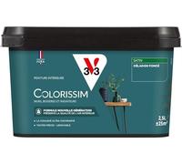 V33 Peinture multi-supports Colorissim® Céladon foncé satin 2,5L | Peinture Murs Boiseries Radiateurs, Ultra-couvrant, Toutes pièces, Lessivale, Qualité de l'air intérieur, Couleurs intenses