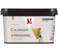 V33 Peinture multi-supports Colorissim® Gris perle Mat 2,5L | Peinture Murs Boiseries Radiateurs, Ultra-couvrant, Toutes pièces, Lessivale, Qualité de l'air intérieur