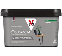 V33 Peinture multi-supports Colorissim® Gris zinc satin 2,5L | Peinture Murs Boiseries Radiateurs, Ultra-couvrant, Toutes pièces, Lessivale, Qualité de l'air intérieur, Couleurs intenses