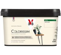 V33 Peinture multi-supports Colorissim® Lin clair satin 2,5L | Peinture Murs Boiseries Radiateurs, Ultra-couvrant, Toutes pièces, Lessivale, Qualité de l'air intérieur, Couleurs intenses