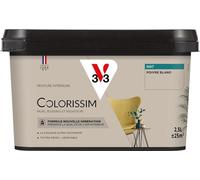 V33 Peinture multi-supports Colorissim® Poivre blanc Mat 2,5L | Peinture Murs Boiseries Radiateurs, Ultra-couvrant, Toutes pièces, Lessivale, Qualité de l'air intérieur