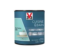 V33 Peinture multi-supports monocouche Cuisine & Bain Resist'Extrême® Satin, Bleu fraîcheur, 0,5L