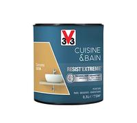 V33 Peinture multi-supports monocouche Cuisine & Bain Resist'Extrême® Satin, Curcuma, 0,5L