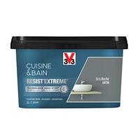 V33 Peinture multi-supports monocouche Cuisine & Bain Resist'Extrême® Satin, Gris Roche, 2L