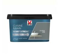 V33 Peinture Multi-supports Monocouche Cuisine Bain Resist'Extrême Satin,Gris Roche,2L