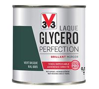 V33 Peinture multi-supports monocouche Laque Glycéro brillant, Vert Basque, 0,5 L