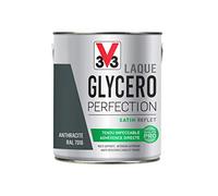 V33 Peinture multi-supports monocouche Laque Glycéro satin, Anthracite, 2 L | Tendu impeccable, Adhérence directe, Multi-supports, Intérieur-Extérieur, Haute résistance taches et chocs