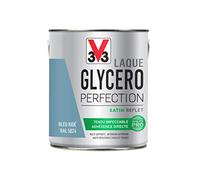 V33 Peinture multi-supports monocouche Laque Glycéro satin, Bleu Iodé, 2 L | Tendu impeccable, Adhérence directe, Multi-supports, Intérieur-Extérieur, Haute résistance taches et chocs