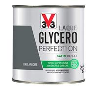 V33 Peinture multi-supports monocouche Laque Glycéro satin, Gris ardoise 0,5L