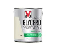 V33 Peinture multi-supports monocouche Laque Glycéro satin, Lin, 2 L | Tendu impeccable, Adhérence directe, Multi-supports, Intérieur-Extérieur, Haute résistance taches et chocs