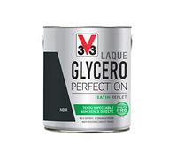 V33 Peinture multi-supports monocouche Laque Glycéro satin, Noir n°9 2L | Tendu impeccable, Adhérence directe, Multi-supports, Intérieur-Extérieur, Haute résistance taches et chocs