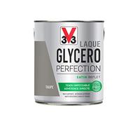 V33 Peinture multi-supports monocouche Laque Glycéro satin, Taupe 2 L | Tendu impeccable, Adhérence directe, Multi-supports, Intérieur-Extérieur, Haute résistance taches et chocs