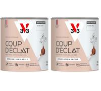 V33 Peinture murale intérieure Coup d'Éclat® Blanc talc Mat Poudré 0,5L (Lot de 2)