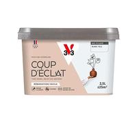 V33 Peinture murale intérieure Coup d'Éclat® Blanc talc Mat Poudré 2,5L | Tous murs neuf ou anciens, Rénovation facile, Masque les défauts, Lessivable, Contient des matières recy s