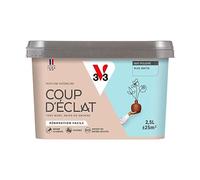 V33 Peinture murale intérieure Coup d'Éclat® Bleu matin Mat Poudré 2,5L | Tous murs neuf ou anciens, Rénovation facile, Masque les défauts, Lessivable, Contient des matières recy s