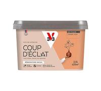 V33 Peinture murale intérieure Coup d'Éclat® Caramel doux Mat Poudré 2,5L | Tous murs neuf ou anciens, Rénovation facile, Masque les défauts, Lessivable, Contient des matières recy s