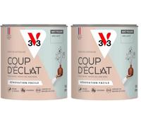 V33 Peinture murale intérieure Coup d'Éclat® Gris lacté Mat Poudré 0,5L (Lot de 2)