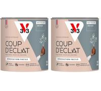 V33 Peinture murale intérieure Coup d'Éclat® Gris silex Mat Poudré 0,5L (Lot de 2)