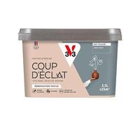 V33 Peinture murale intérieure Coup d'Éclat® Gris silex Mat Poudré 2,5L | Tous murs neuf ou anciens, Rénovation facile, Masque les défauts, Lessivable, Contient des matières recy s