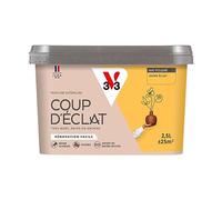 V33 Peinture murale intérieure Coup d'Éclat® Jaune éclat Mat Poudré 2,5L | Tous murs neuf ou anciens, Rénovation facile, Masque les défauts, Lessivable, Contient des matières recy s
