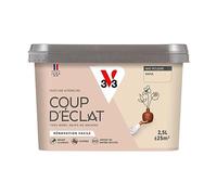 V33 Peinture murale intérieure Coup d'Éclat® Rafia Mat Poudré 2,5L | Tous murs neuf ou anciens, Rénovation facile, Masque les défauts, Lessivable, Contient des matières recy s