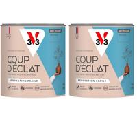 V33 Peinture murale intérieure Coup d'Éclat® Rêve bleu Mat Poudré 0,5L (Lot de 2)