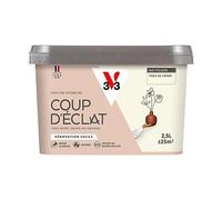 V33 Peinture murale intérieure Coup d'Éclat® Toile de coton Mat Poudré 2,5L | Tous murs neuf ou anciens, Rénovation facile, Masque les défauts, Lessivable, Contient des matières recy s