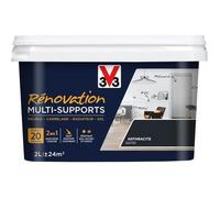 V33 Peinture rénovation multi-supports Anthracite 2L - peinture polyvalente pour bois, métal, carrelage