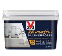 V33 Peinture rénovation multi-supports, Gris lune satin 0,5L