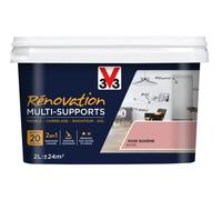 Peinture rénovation multi-supports - V33 - 2 L - Rose bohème - Séchage rapide - Pour murs et boiseries